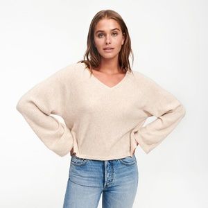 Naadam Cashmere Wide Sleeve V-Neck Sweater - XXS